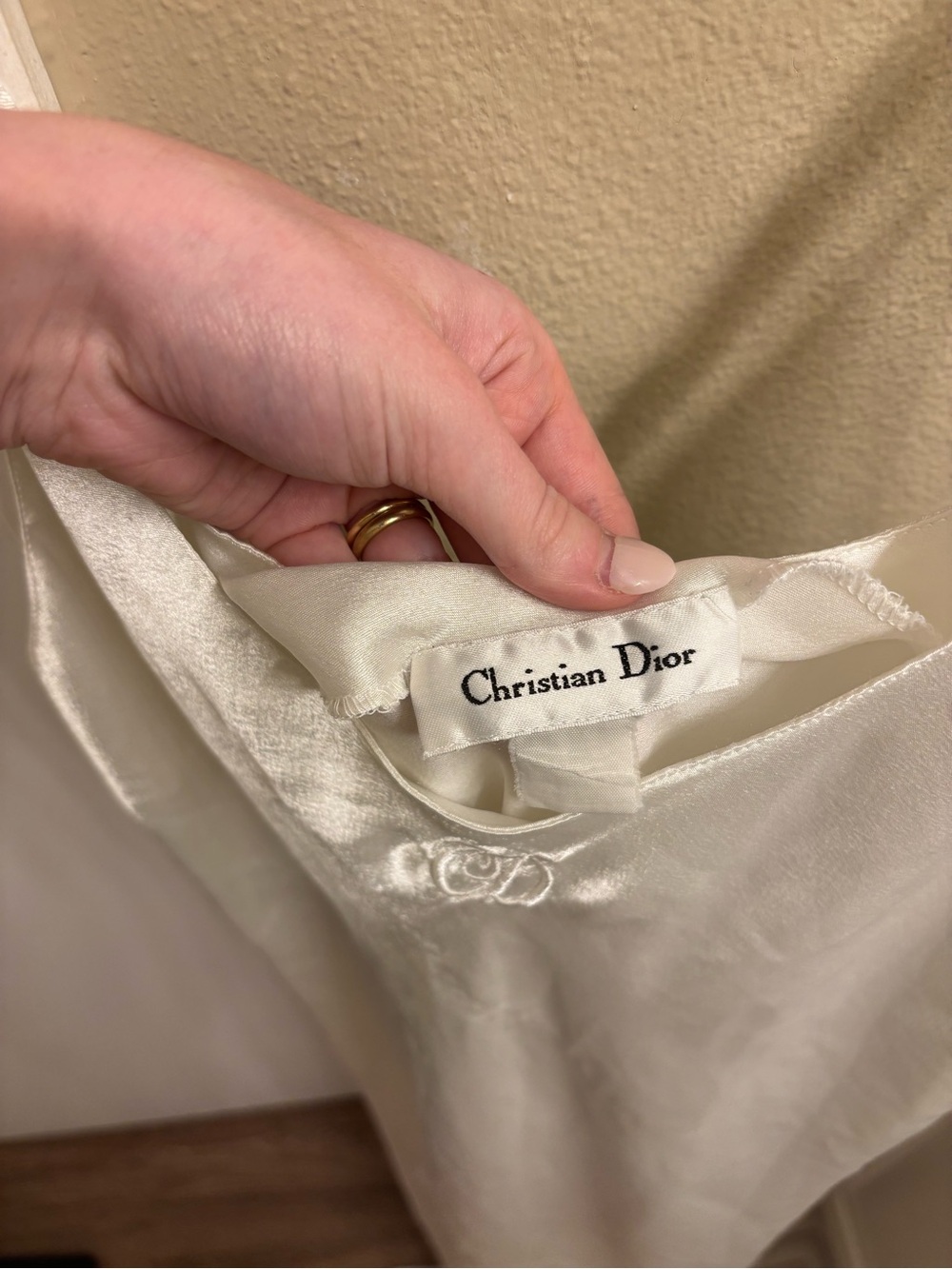 Christian Dior Cream Satin Slip Gown